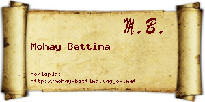 Mohay Bettina névjegykártya